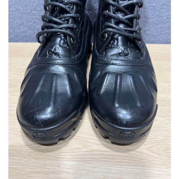 Gucci A/W 2011 Duck Combat Boots GG Guccissima Monogram Leather Men’s Size 8.5G - Picture 5 of 15